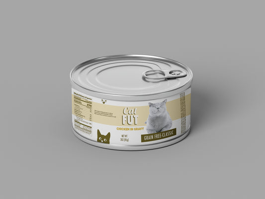 Packaging Pet Food Cat Fut Yellow Can 12x4cm