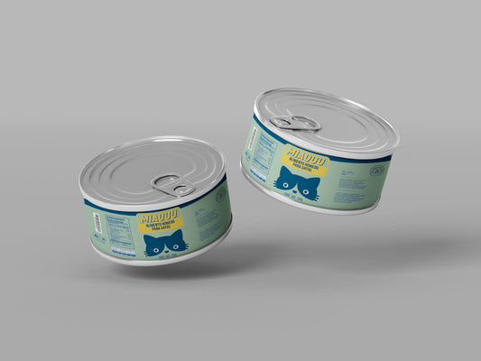 Packaging Pet Food Miauuu Green Blue Cat Can 8.5x3.4cm