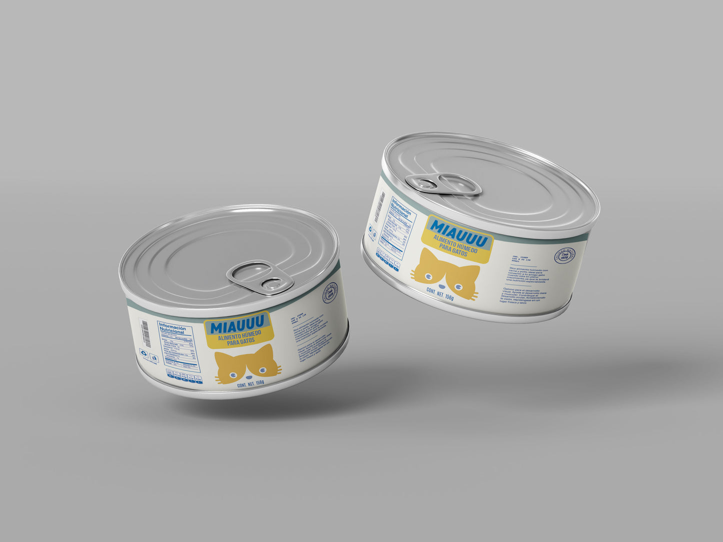 Packaging Pet Food Miauuu Green Cat Can 8.5x3.4cm