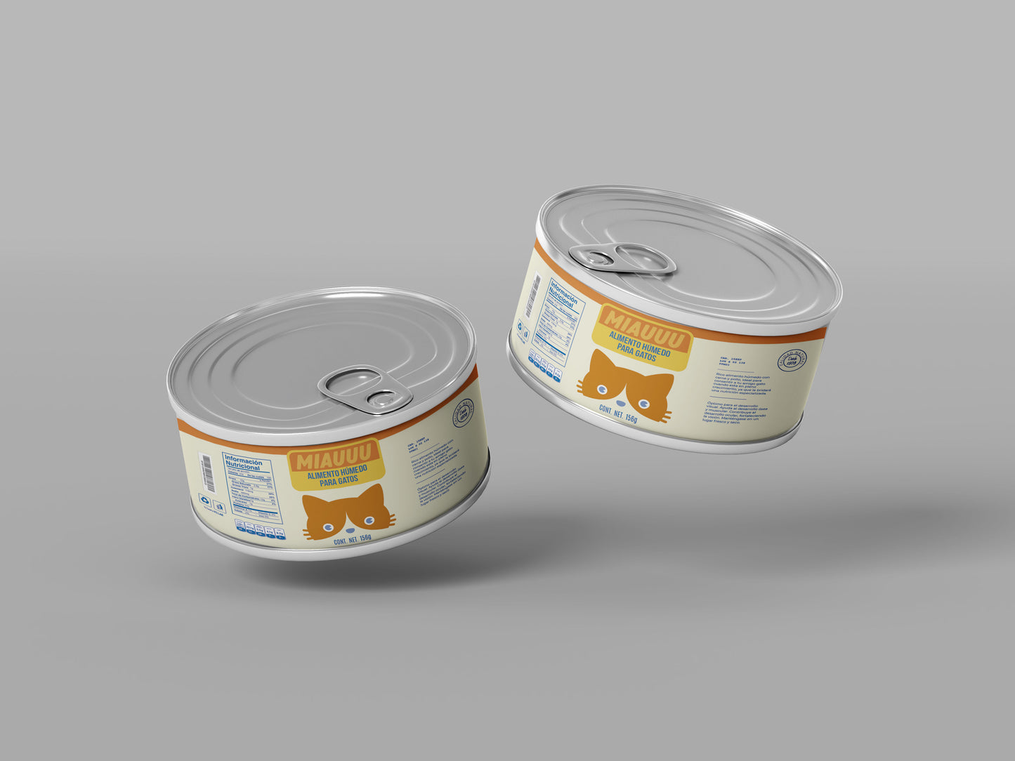 Packaging Pet Food Miauuu Orange Cat Can 8.5x3.4cm