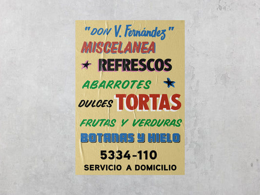 Print Urban Abarrotes Grocery Store Kitsch Advertisement 60x90cm