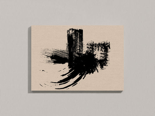 Print Abstract Big Black Brushstroke Paint 80x60cm