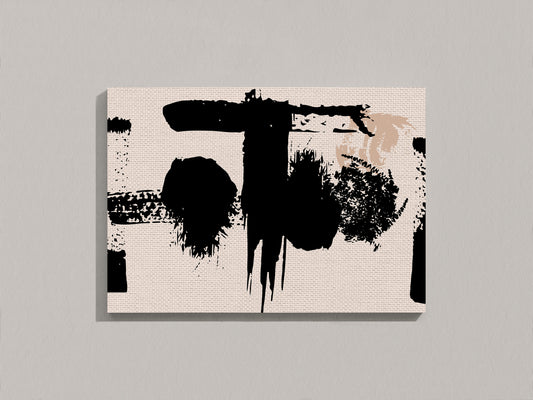 Print Abstract Big Black Brushstroke TShape Paint 120x80cm