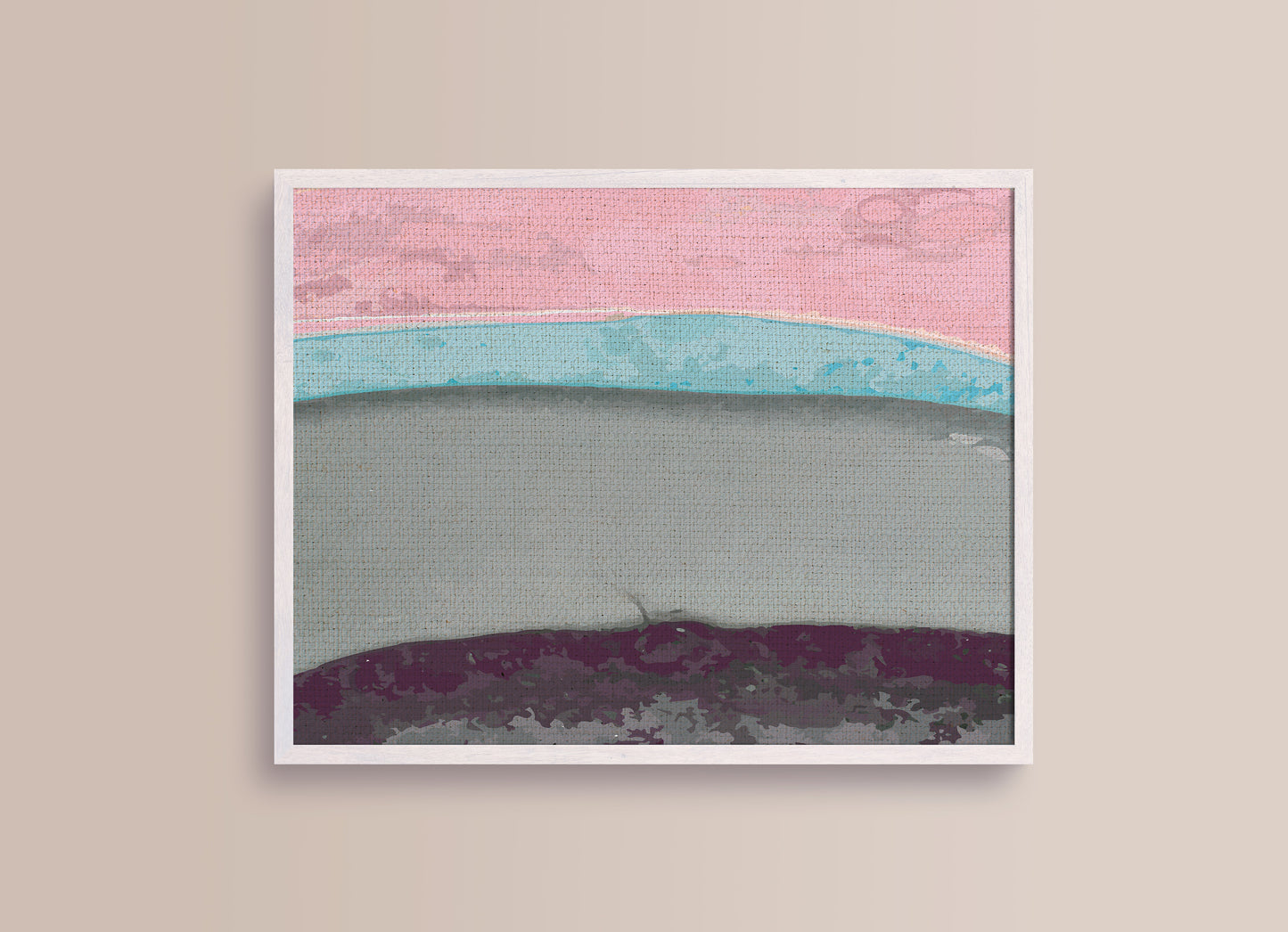 Print Abstract BigBrushstrokes Pink Grey Paint 90x60cm