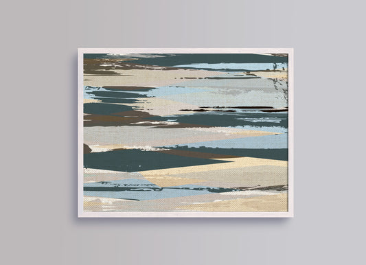 Print Abstract Green Beige Paint 60x40cm