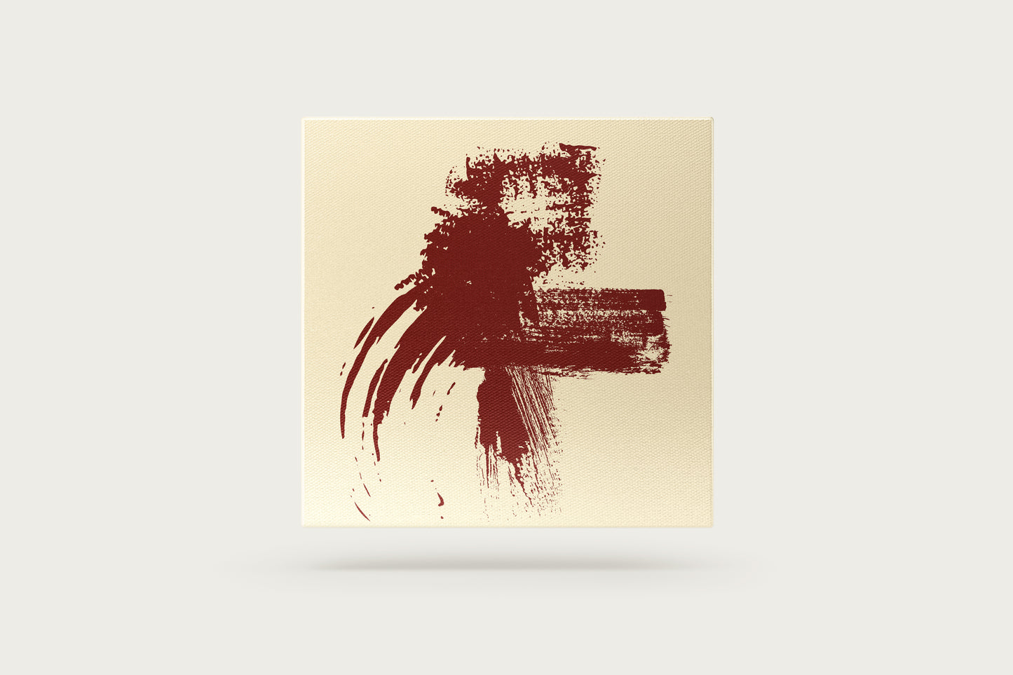 Print Abstract Brush Stoke Red Retro 60x60cm
