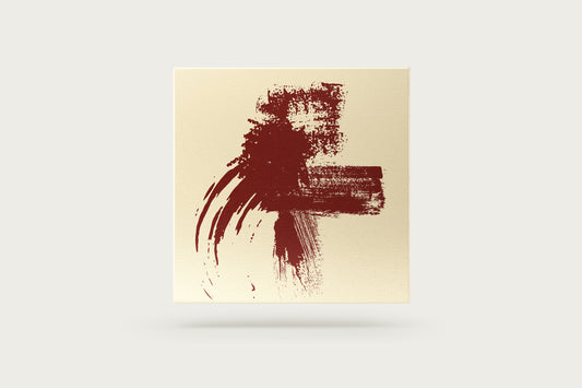 Print Abstract Brush Stoke Red Retro 60x60cm