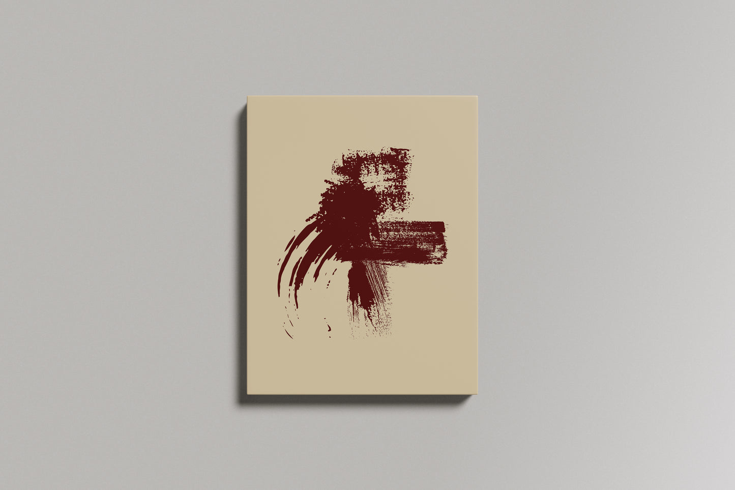 Print Abstract Brush Stoke Red Retro 60x60cm