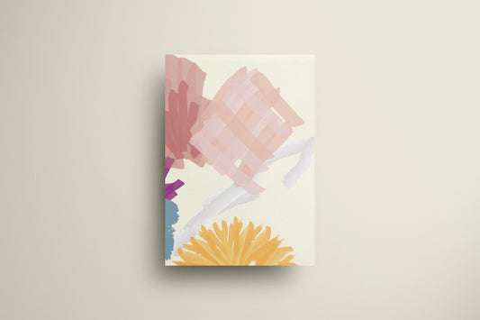 Print Abstract Marker Brushstrokes Pink Yellow 60x90cm