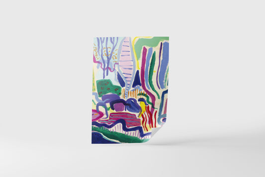 Print Abstract Child's Brushstrokes 50x70cm