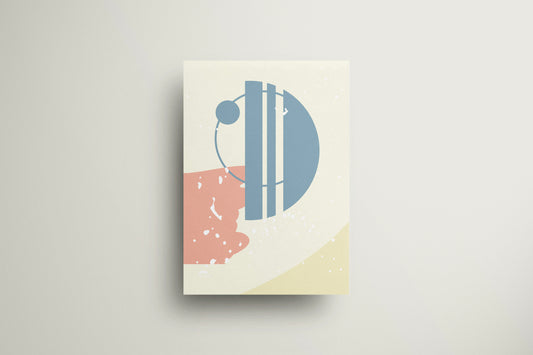 Print Abstract Circle & Stains Yellow Illustration 60x90cm