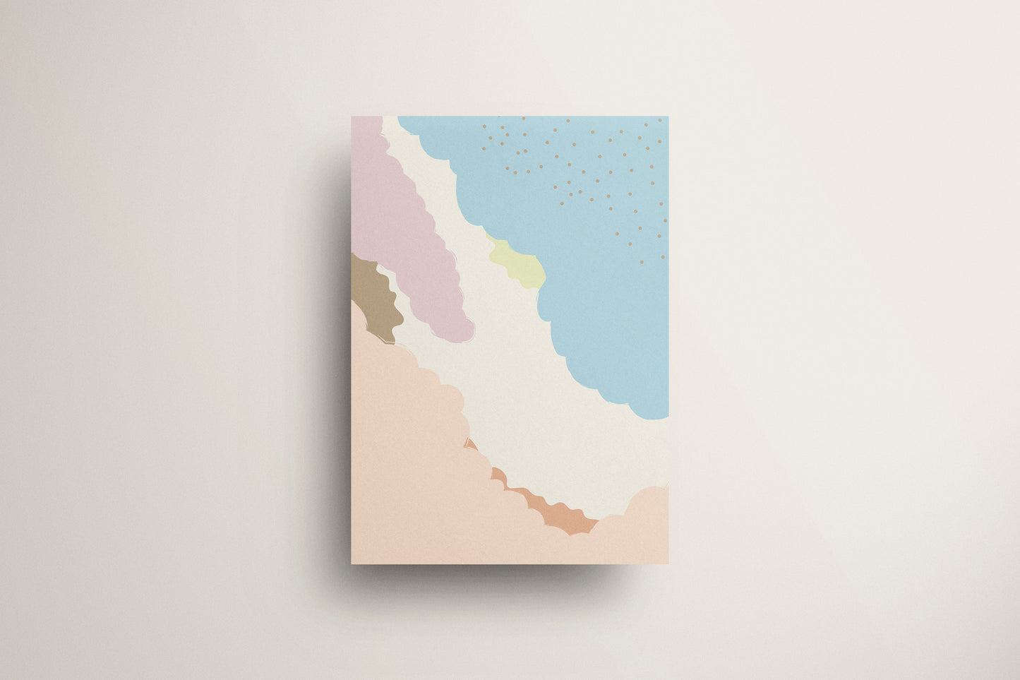 Print Abstract Clouds Pastel Colours Illustration 60x90cm