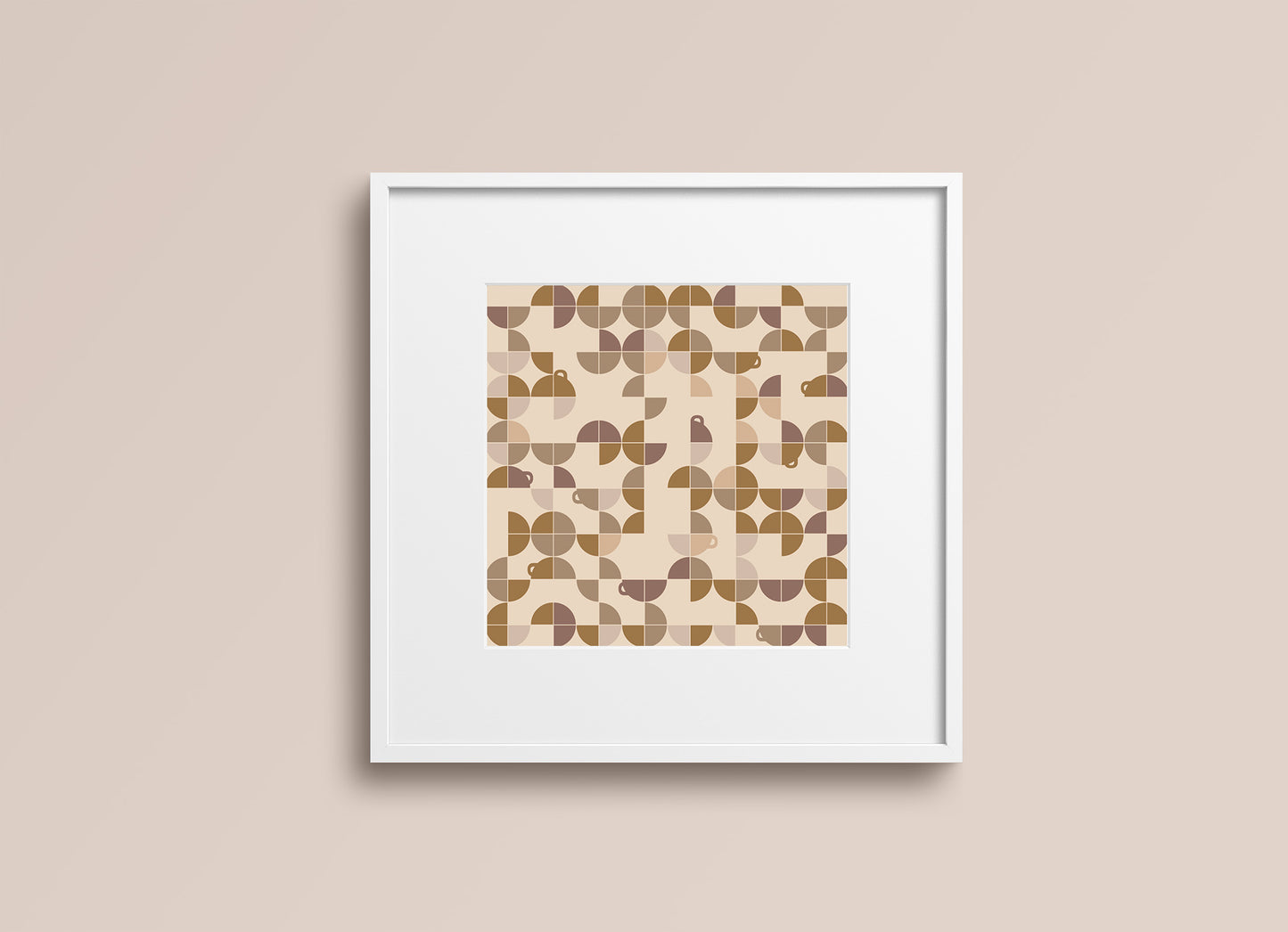 Print Abstract Coffee Cup Yellow Pattern 27x28cm