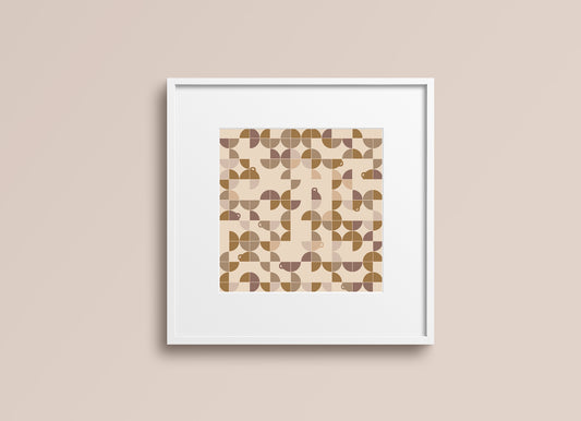 Print Abstract Coffee Cup Yellow Pattern 27x28cm