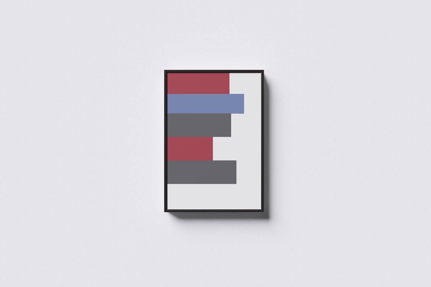 Print Abstract Color Bars Red Grey Blue 60x90cm