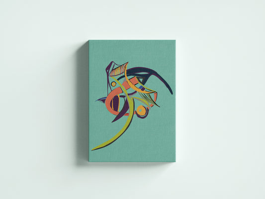 Print Abstract Curved Lines Green Paint 60x90cm