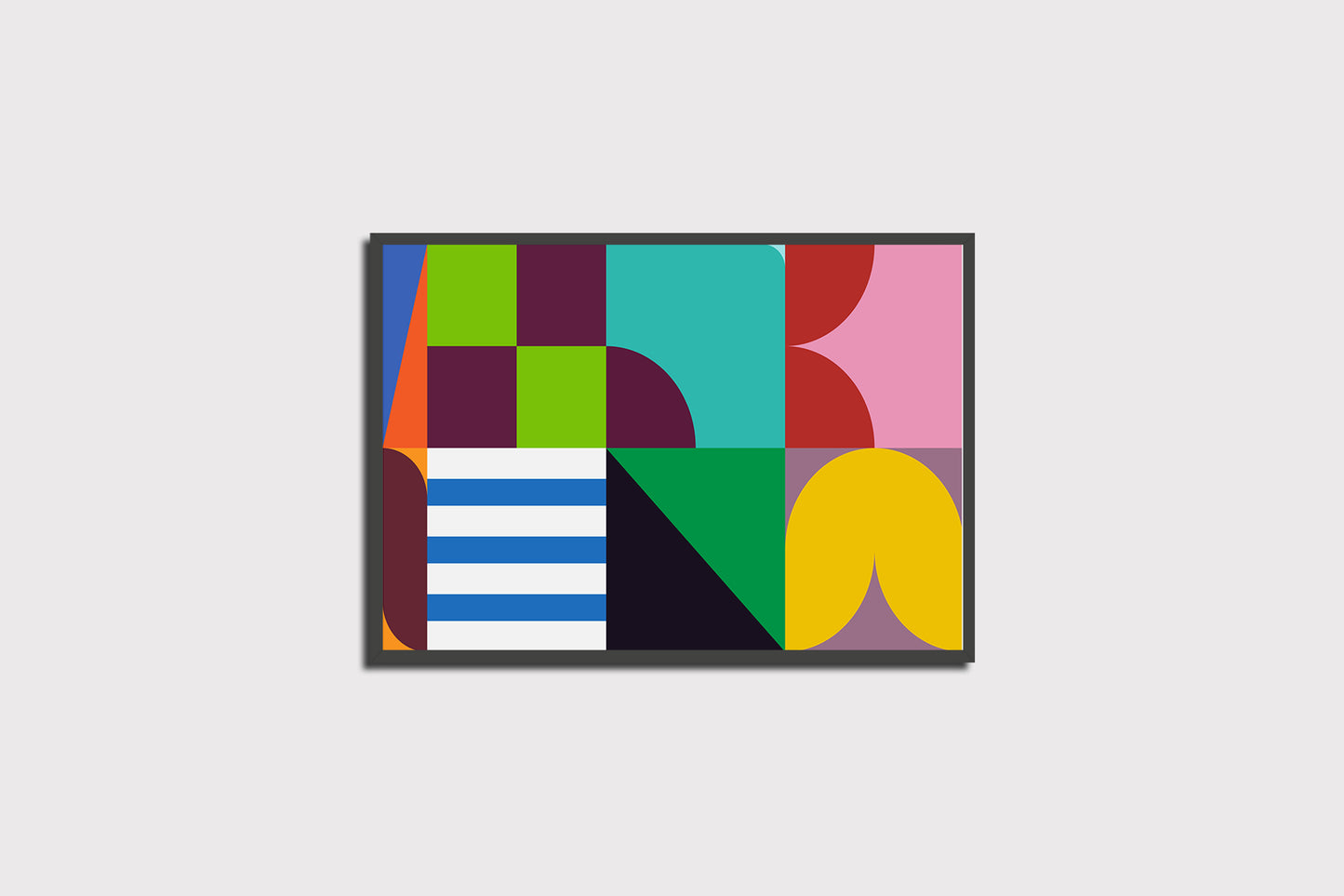 Print Abstract Different Colorful Figures Illustration 90x60cm