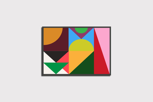Print Abstract Different Colorful Figures V2 Illustration 40x30cm