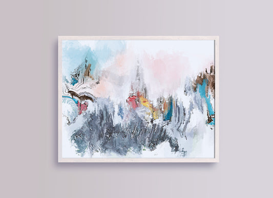 Print Abstract Distorted Blue Paint 60x40cm