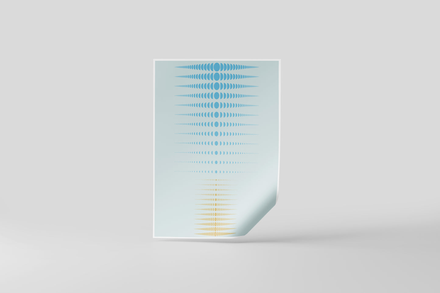 Print Abstract Dot Phases Blue Yellow Illustration 60x90cm