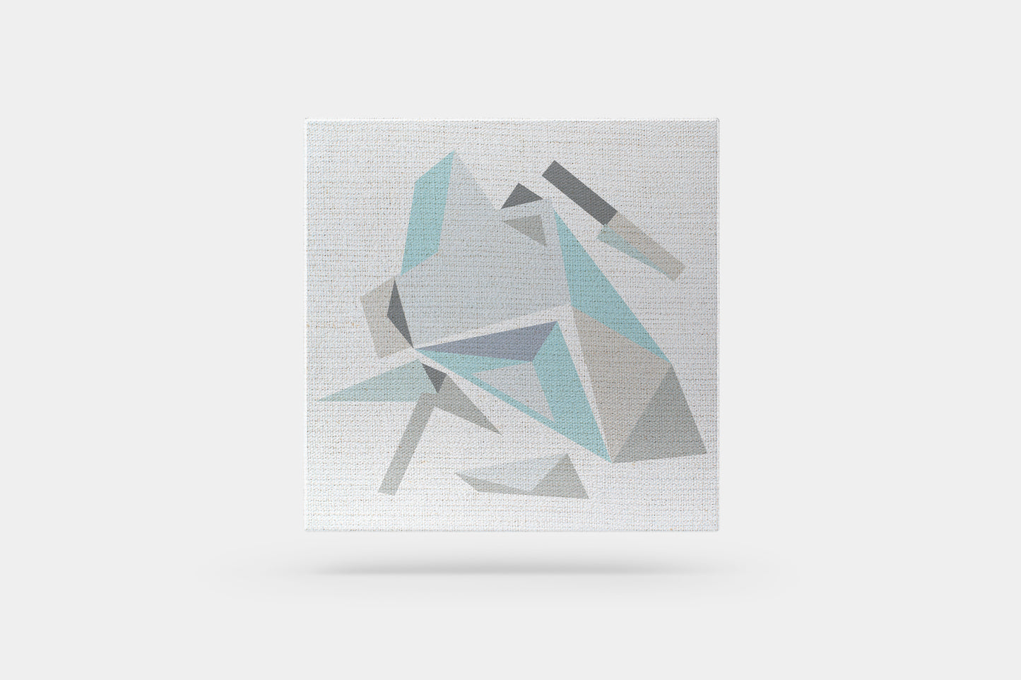 Print Abstract Figure Stones Grey Blue Paint 85x85cm
