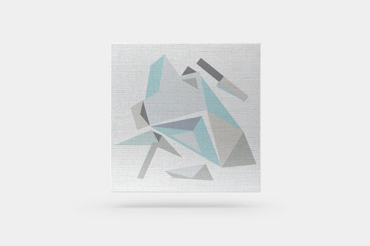 Print Abstract Figure Stones Grey Blue Paint 85x85cm