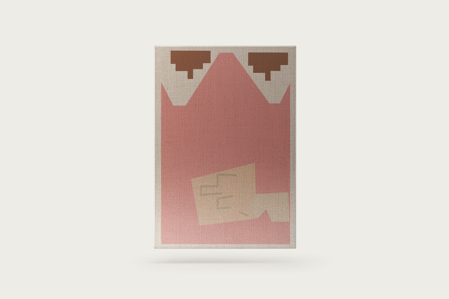 Print Abstract Geometric Drawings Brown Pink Paint 40x50cm
