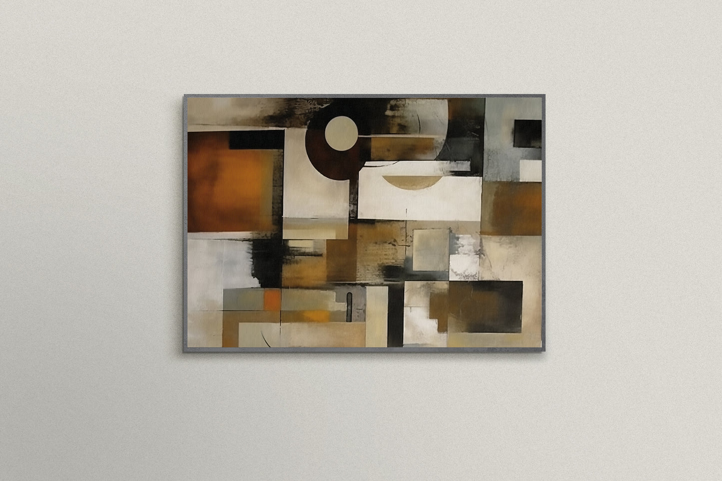 Print Abstract Geometry Fusion Brown Retro 110x75cm