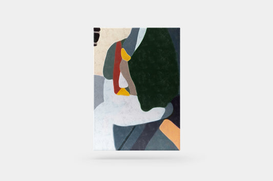Print Abstract Green Blue Orange Paint 78x118cm