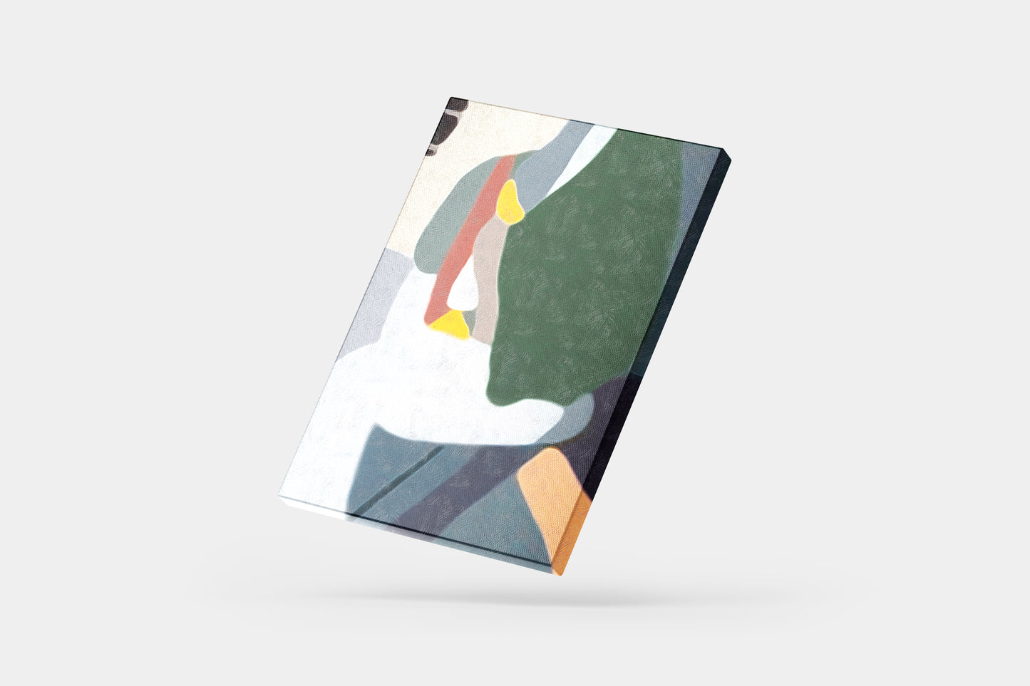 Print Abstract Green Blue Orange Paint 78x118cm