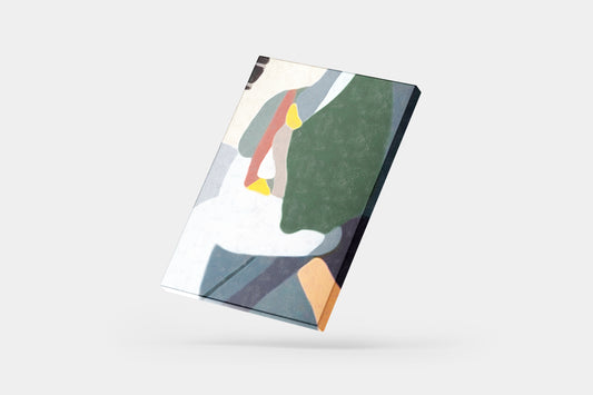 Print Abstract Green Blue Orange Paint 78x118cm