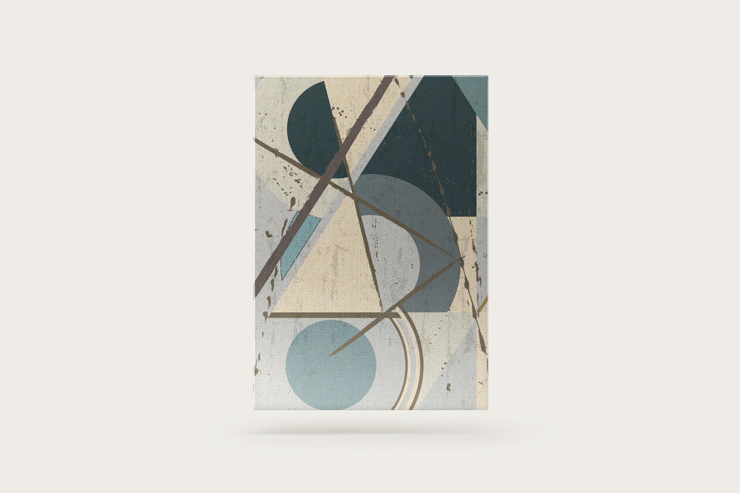 Print Abstract Green Grey Gold Geometric Paint 60x80cm