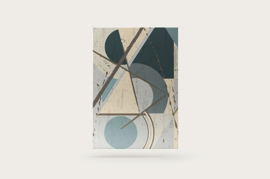 Print Abstract Green Grey Gold Geometric Paint 60x80cm