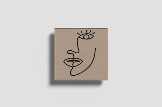 Print Abstract Human Body Middle Face Line Surprised Black Paint 35x40cm