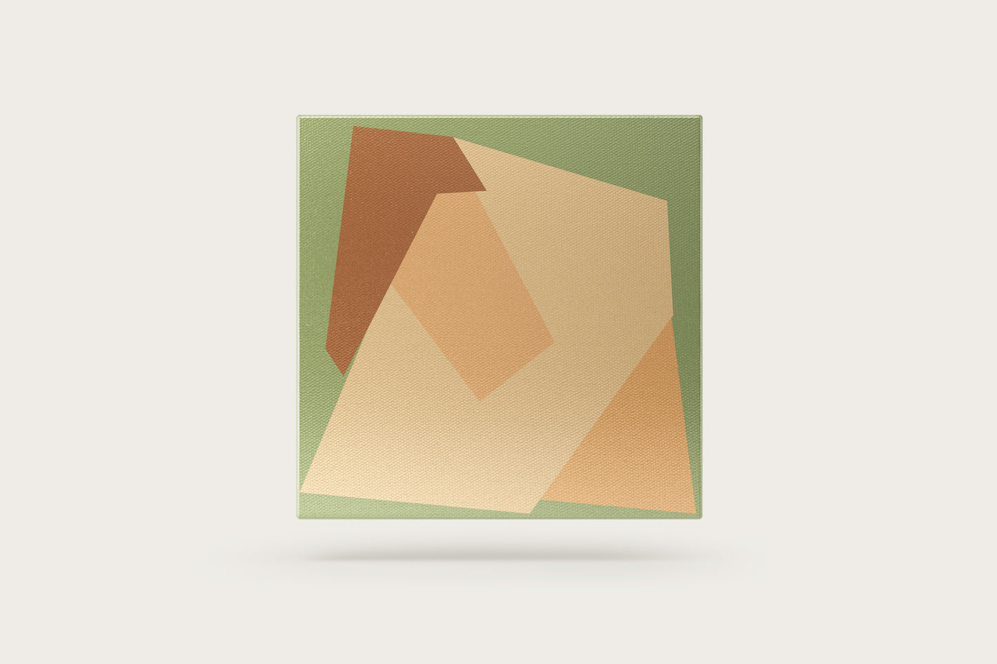Print Abstract Human Form Green Peach Brown Paint 100x100cm