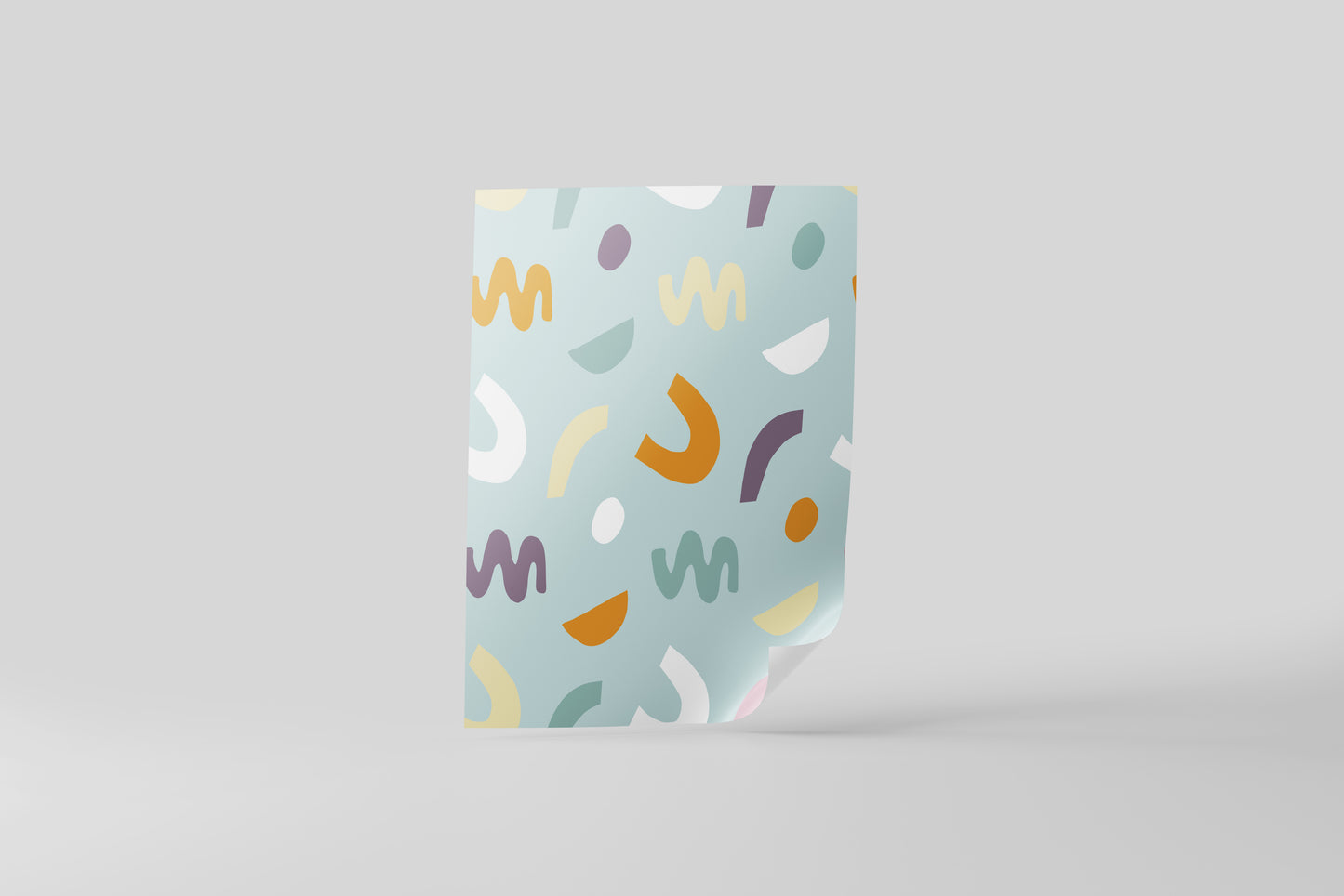 Print Abstract Lines Pattern Orange Blue Retro Illustration 20x27cm