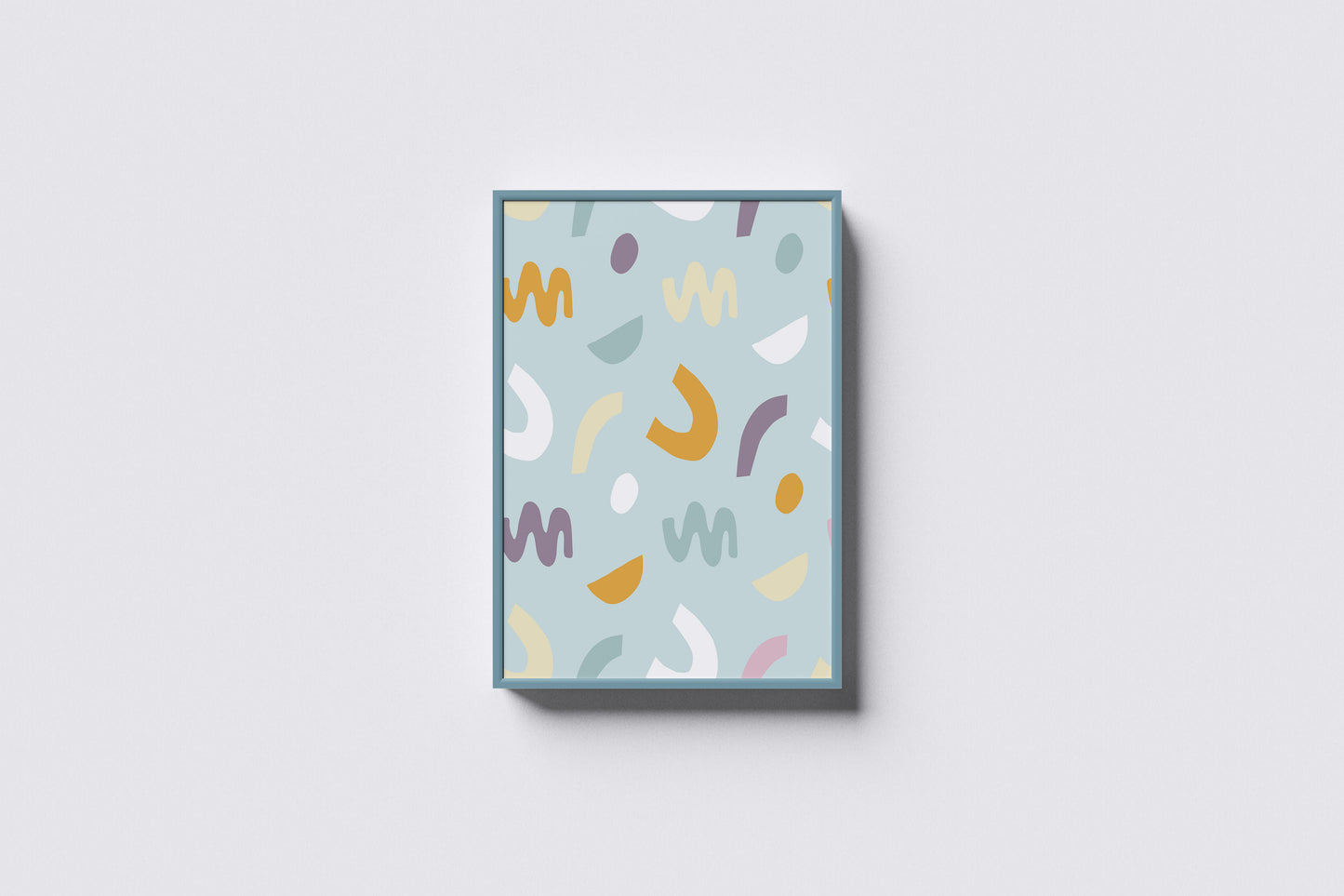Print Abstract Lines Pattern Orange Blue Retro Illustration 20x27cm