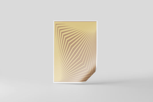 Print Abstract Lines Yellow Orange Illustration 60x90cm