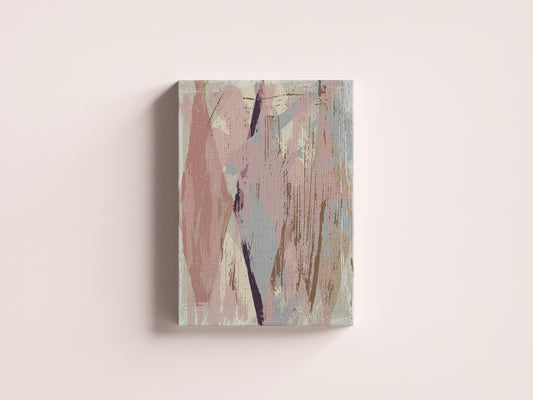 Print Abstract Messy Brushstrokes Pink Gold Paint 30x40cm