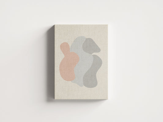 Print Abstract Pink Grey Beige Paint 60x80cm