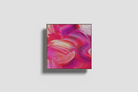 Print Abstract Pink Purple & Brushstrokes Paint 45x45cm