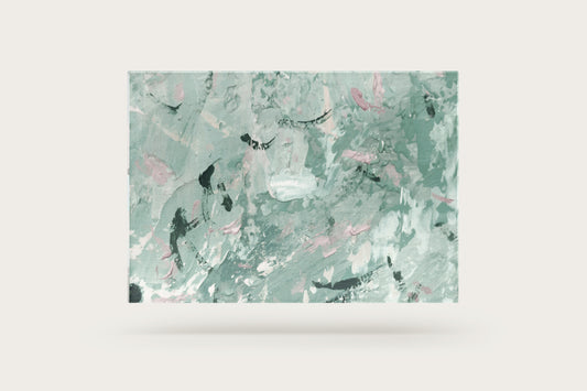 Print Abstract Pink Turquoise Paint 60x40cm