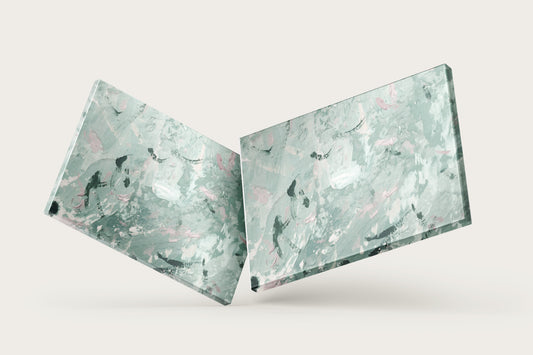 Print Abstract Pink Turquoise Paint 60x40cm