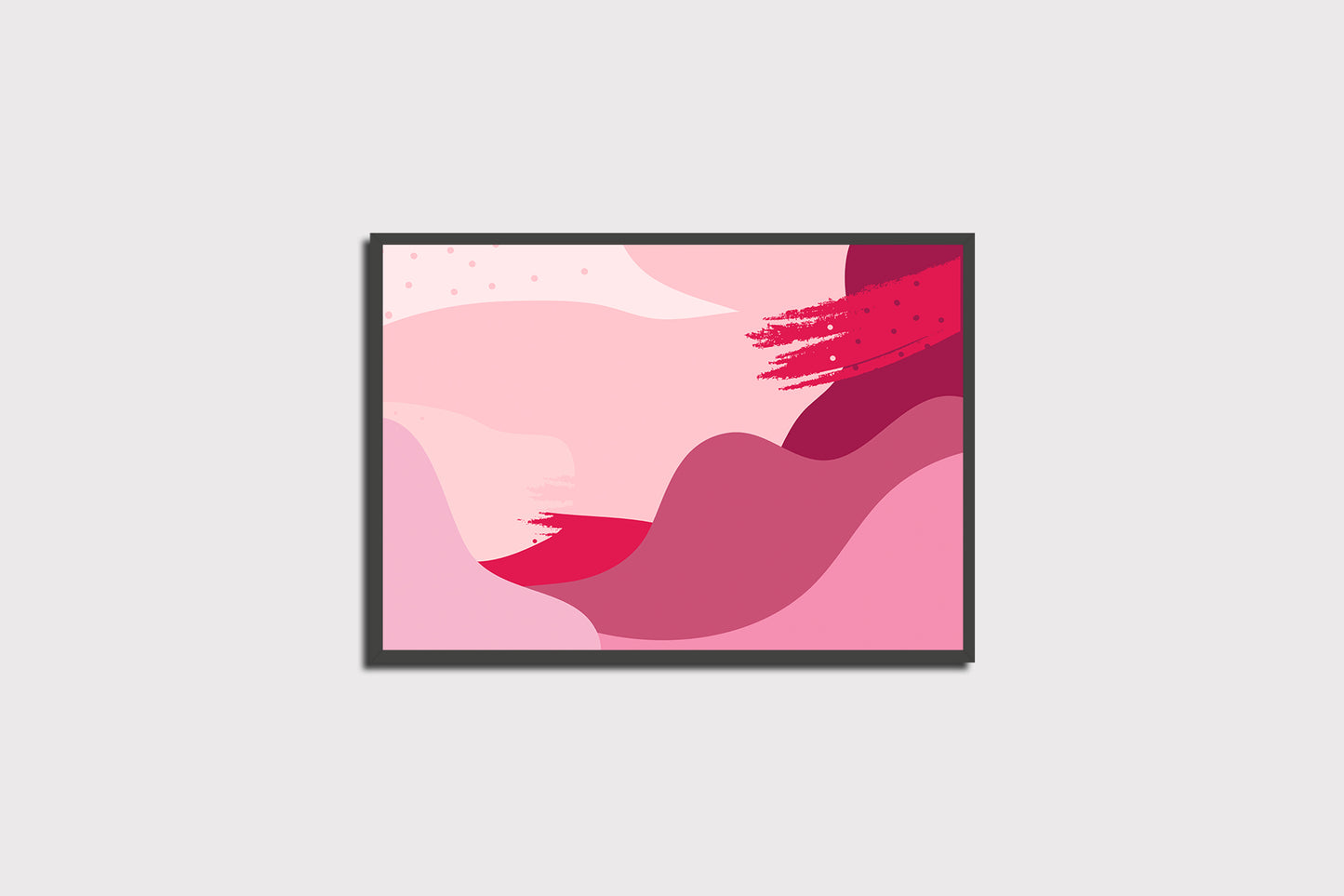 Print Abstract Pink Waves Illustration 60x45cm