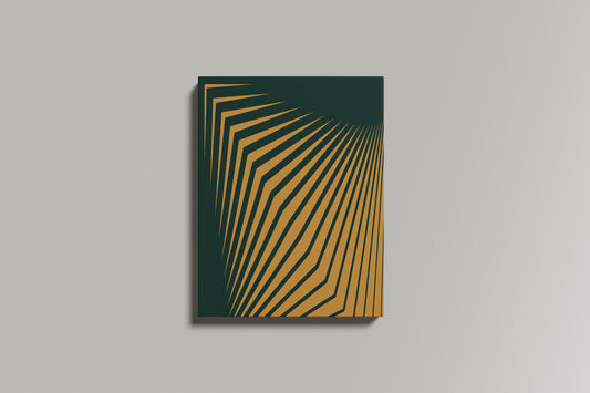 Print Abstract Psychedelic Lines Green Retro 50x60cm
