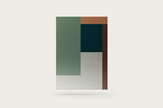 Print Abstract Rectangles Green Grey Mustard Paint 70x90cm