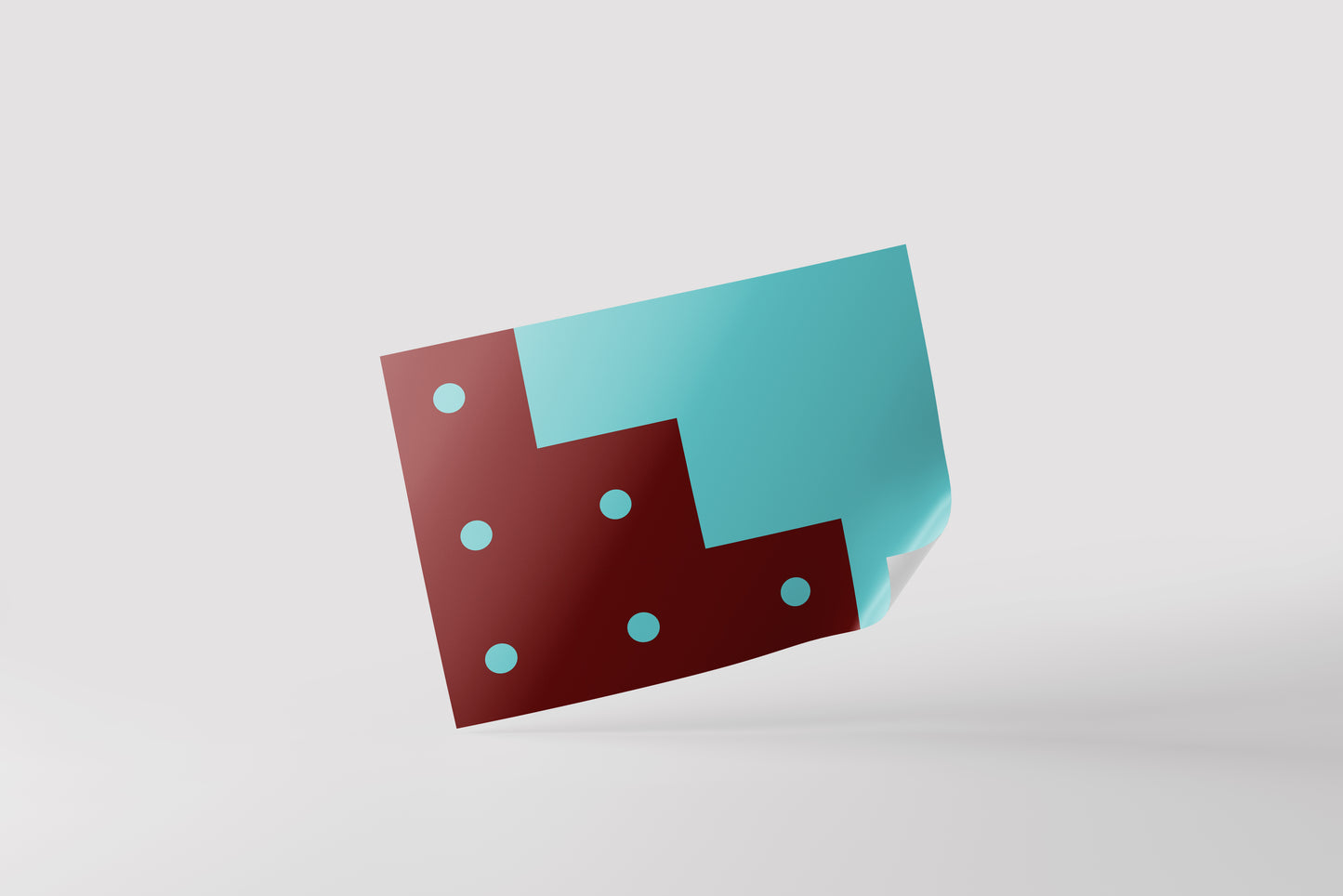 Print Abstract Red Stairs Blue Back Illustration 40x30cm