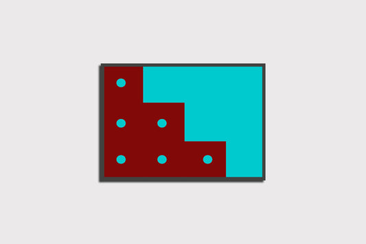 Print Abstract Red Stairs Blue Back Illustration 40x30cm