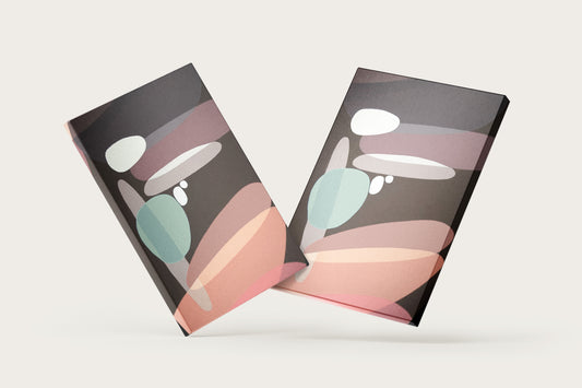 Print Abstract Round Shapes Brown Paint 50x70cm