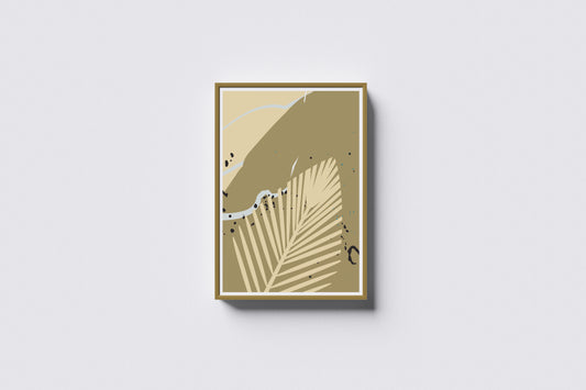 Print Abstract Spike & Sand Yellow Illustration 60x90cm